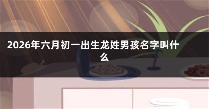 2026年六月初一出生龙姓男孩名字叫什么