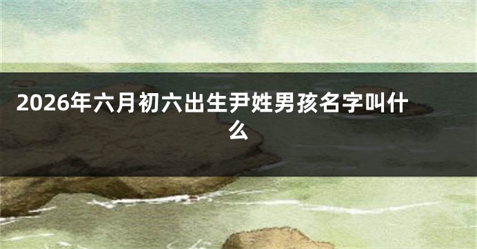 2026年六月初六出生尹姓男孩名字叫什么