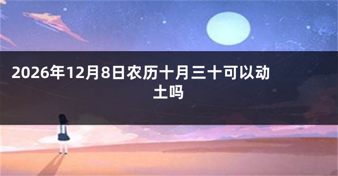 2026年12月8日农历十月三十可以动土吗