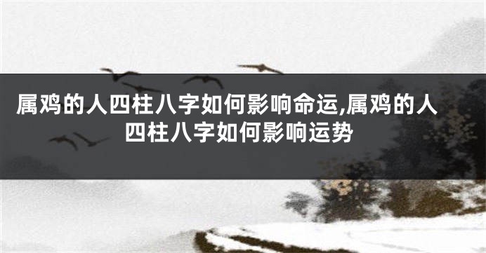 属鸡的人四柱八字如何影响命运,属鸡的人四柱八字如何影响运势