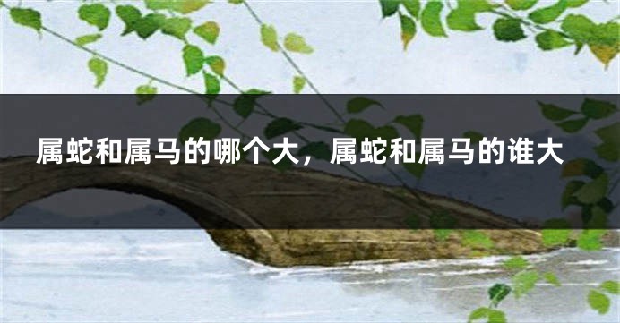 属蛇和属马的哪个大，属蛇和属马的谁大