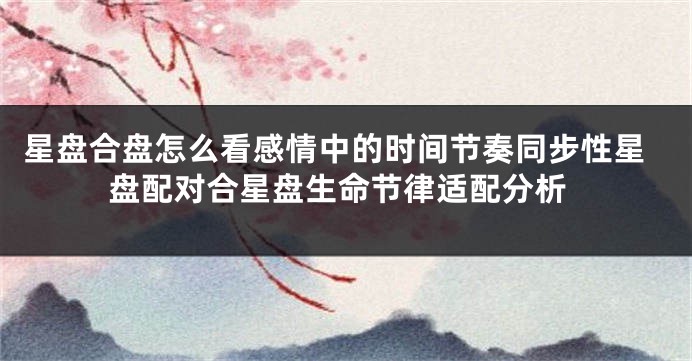 星盘合盘怎么看感情中的时间节奏同步性星盘配对合星盘生命节律适配分析