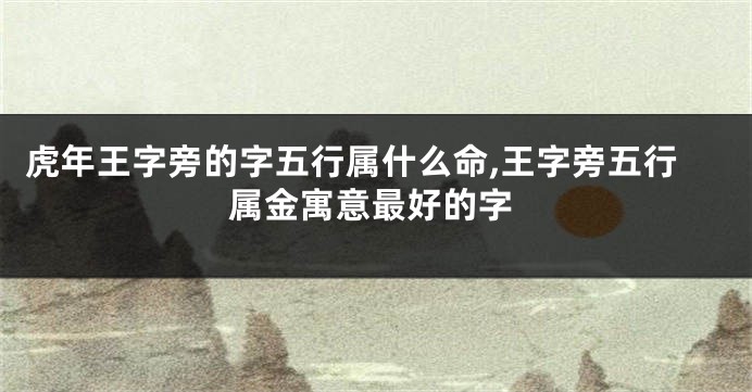 虎年王字旁的字五行属什么命,王字旁五行属金寓意最好的字