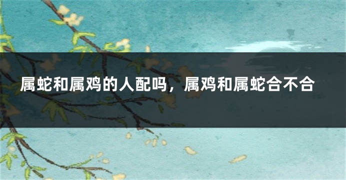 属蛇和属鸡的人配吗，属鸡和属蛇合不合