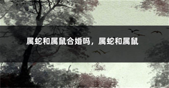 属蛇和属鼠合婚吗，属蛇和属鼠