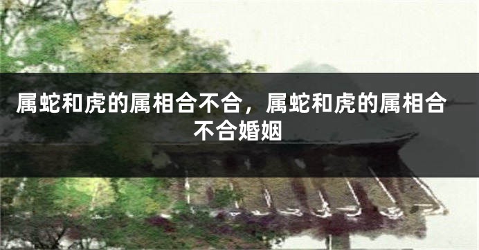 属蛇和虎的属相合不合,属蛇和虎的属相合不合婚姻