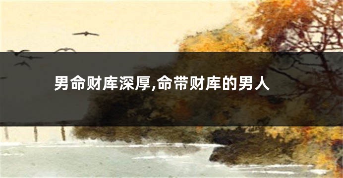 男命财库深厚,命带财库的男人