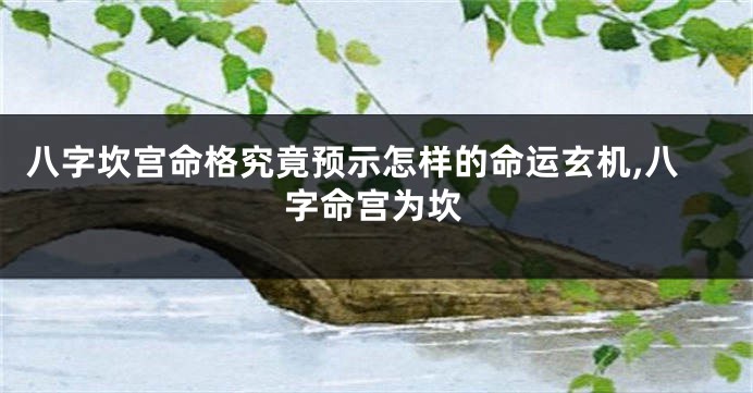 八字坎宫命格究竟预示怎样的命运玄机,八字命宫为坎