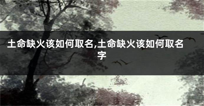 土命缺火该如何取名,土命缺火该如何取名字
