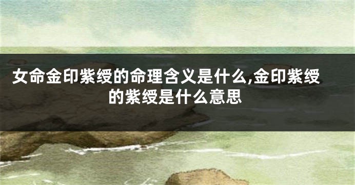 女命金印紫绶的命理含义是什么,金印紫绶的紫绶是什么意思