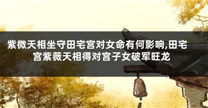 紫微天相坐守田宅宫对女命有何影响,田宅宫紫薇天相得对宫子女破军旺龙