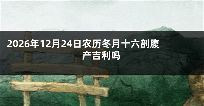2026年12月24日农历冬月十六剖腹产吉利吗