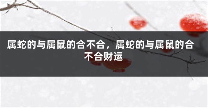 属蛇的与属鼠的合不合，属蛇的与属鼠的合不合财运