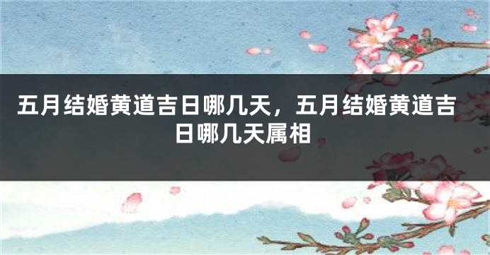 五月结婚黄道吉日哪几天，五月结婚黄道吉日哪几天属相