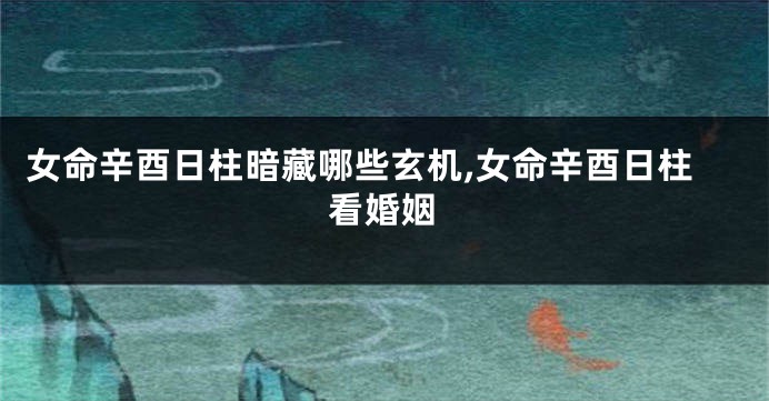 女命辛酉日柱暗藏哪些玄机,女命辛酉日柱看婚姻