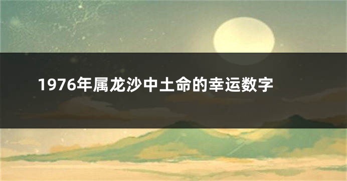 1976年属龙沙中土命的幸运数字