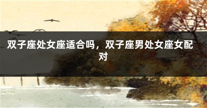 双子座处女座适合吗,双子座男处女座女配对