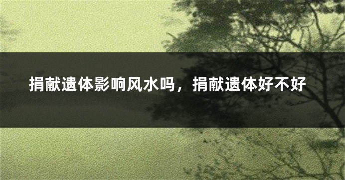 捐献遗体影响风水吗，捐献遗体好不好