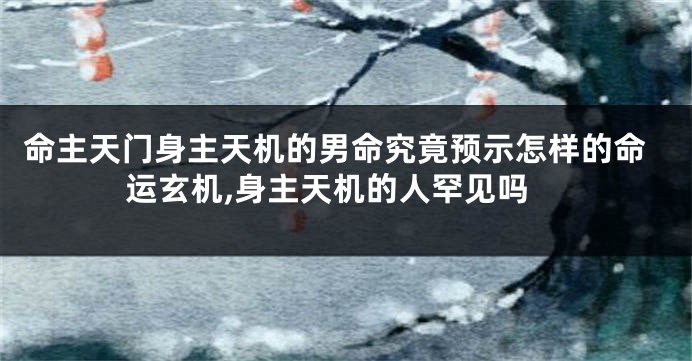 命主天门身主天机的男命究竟预示怎样的命运玄机,身主天机的人罕见吗