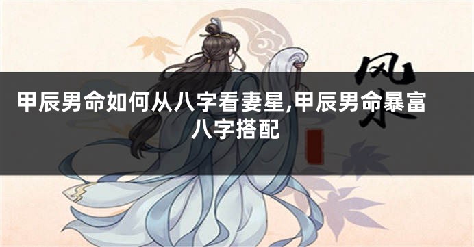 甲辰男命如何从八字看妻星,甲辰男命暴富八字搭配