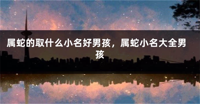 属蛇的取什么小名好男孩，属蛇小名大全男孩