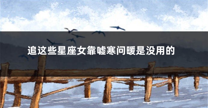 追这些星座女靠嘘寒问暖是没用的