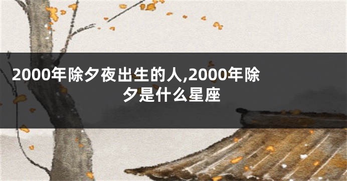 2000年除夕夜出生的人,2000年除夕是什么星座