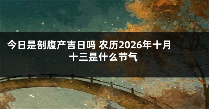 今日是剖腹产吉日吗 农历2026年十月十三是什么节气