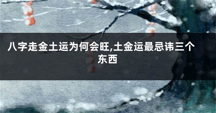 八字走金土运为何会旺,土金运最忌讳三个东西