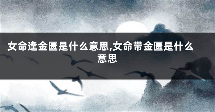 女命逢金匮是什么意思,女命带金匮是什么意思