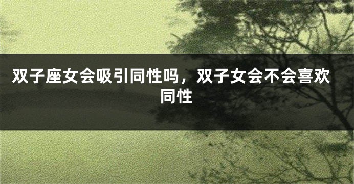 双子座女会吸引同性吗，双子女会不会喜欢同性
