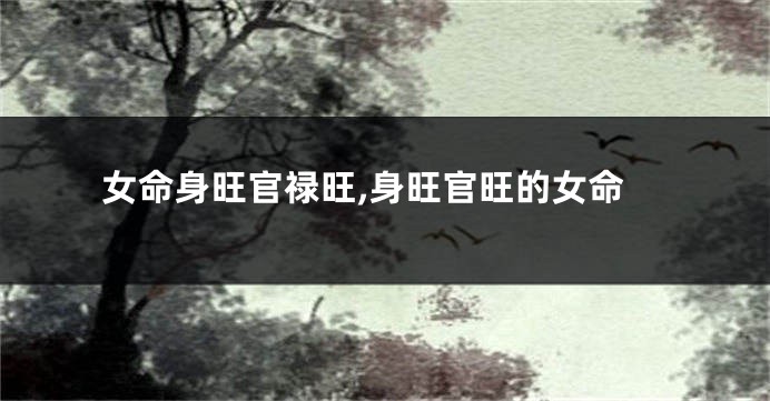 女命身旺官禄旺,身旺官旺的女命
