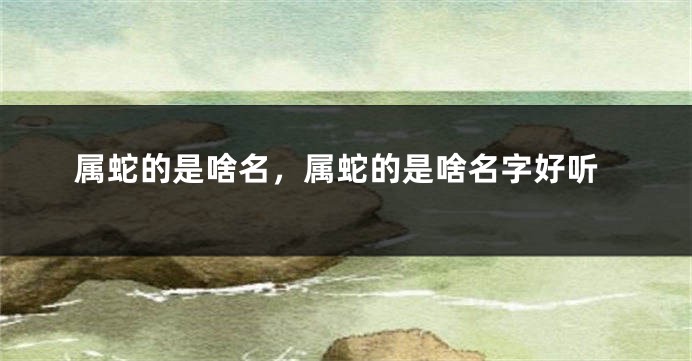属蛇的是啥名，属蛇的是啥名字好听