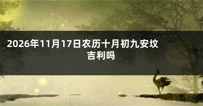 2026年11月17日农历十月初九安坟吉利吗
