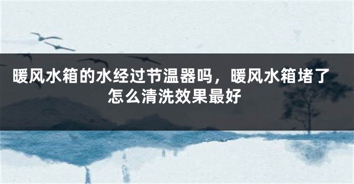 暖风水箱的水经过节温器吗,暖风水箱堵了怎么清洗效果最好
