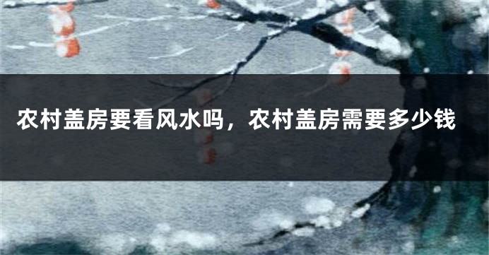 农村盖房要看风水吗，农村盖房需要多少钱