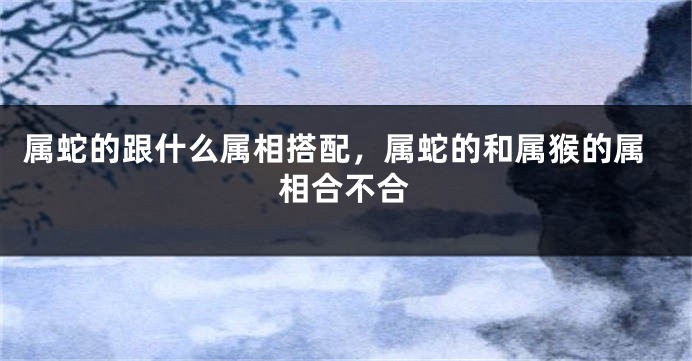 属蛇的跟什么属相搭配，属蛇的和属猴的属相合不合