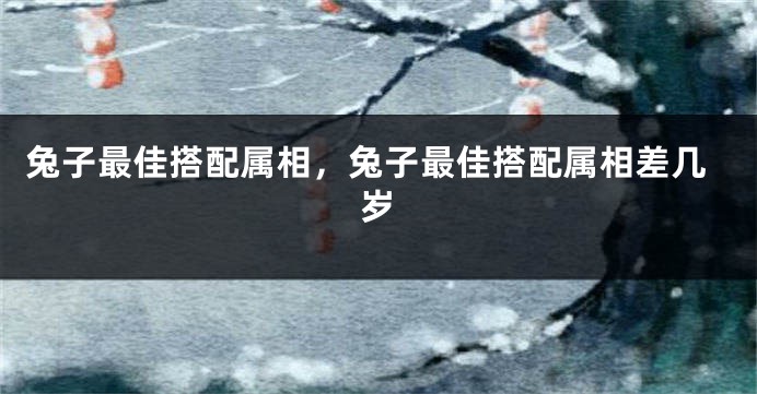 兔子最佳搭配属相，兔子最佳搭配属相差几岁