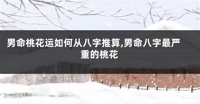 男命桃花运如何从八字推算,男命八字最严重的桃花