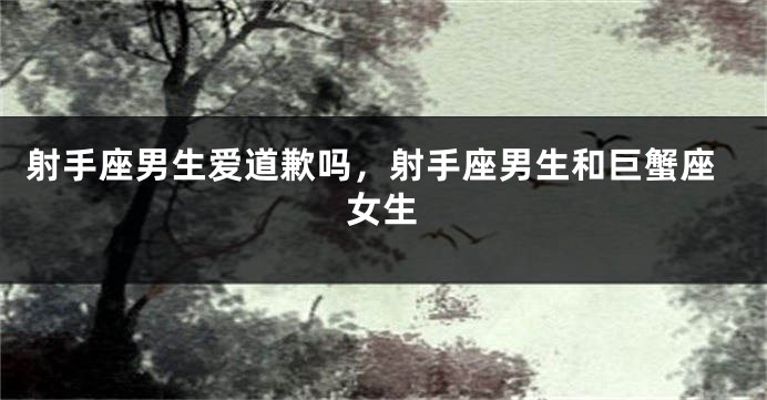 射手座男生爱道歉吗,射手座男生和巨蟹座女生