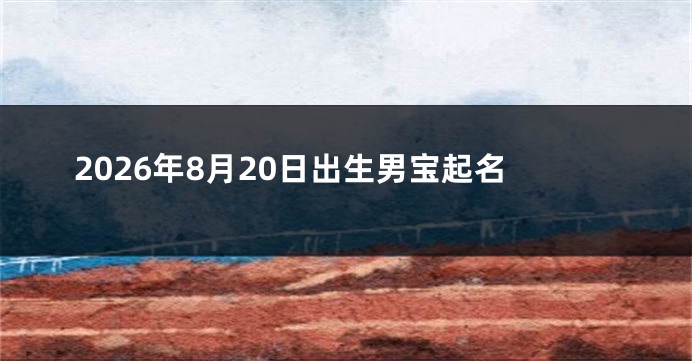 2026年8月20日出生男宝起名