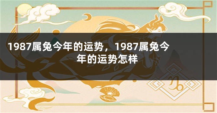 1987属兔今年的运势，1987属兔今年的运势怎样