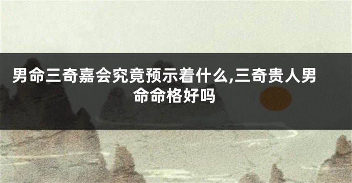 男命三奇嘉会究竟预示着什么,三奇贵人男命命格好吗
