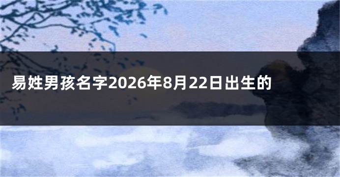易姓男孩名字2026年8月22日出生的