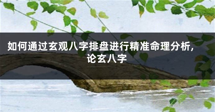 如何通过玄观八字排盘进行精准命理分析,论玄八字