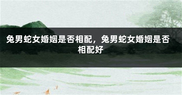 兔男蛇女婚姻是否相配,兔男蛇女婚姻是否相配好