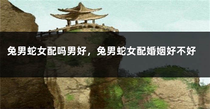 兔男蛇女配吗男好,兔男蛇女配婚姻好不好