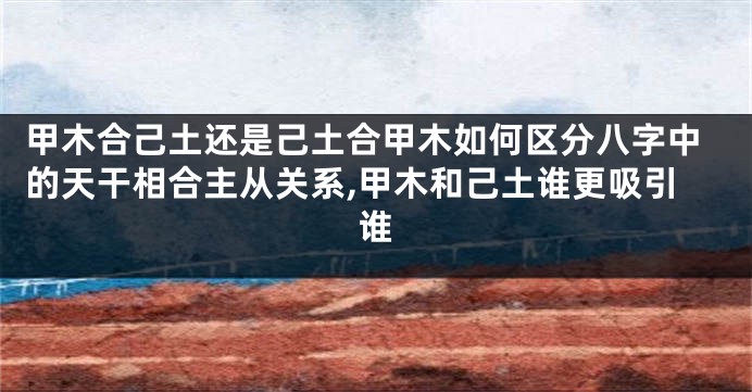 甲木合己土还是己土合甲木如何区分八字中的天干相合主从关系,甲木和己土谁更吸引谁