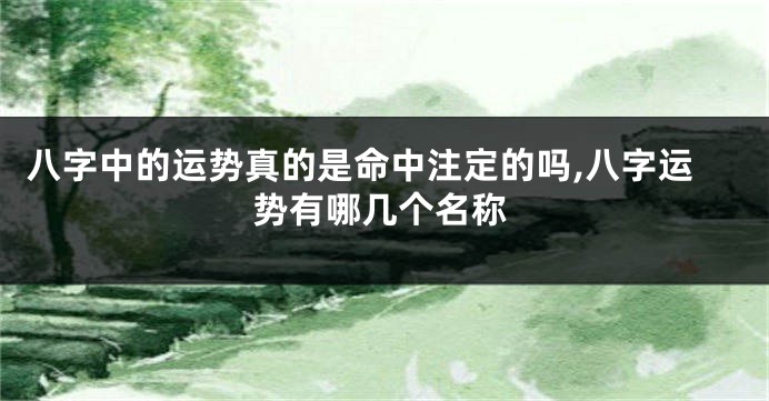 八字中的运势真的是命中注定的吗,八字运势有哪几个名称