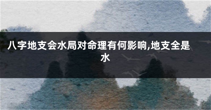 八字地支会水局对命理有何影响,地支全是水